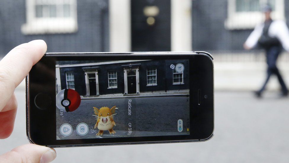 Pokemon Go being played in Downing Street