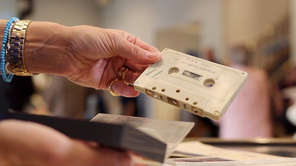 The tape cassette with the recording of John Lennon's song
