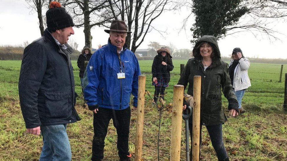 Schoolchildren in Cornwall plant tree in Queen's honour BBC News