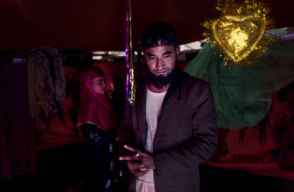 A man attends his wedding