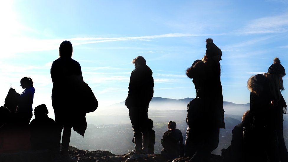 People on the summit of Arthur's seat