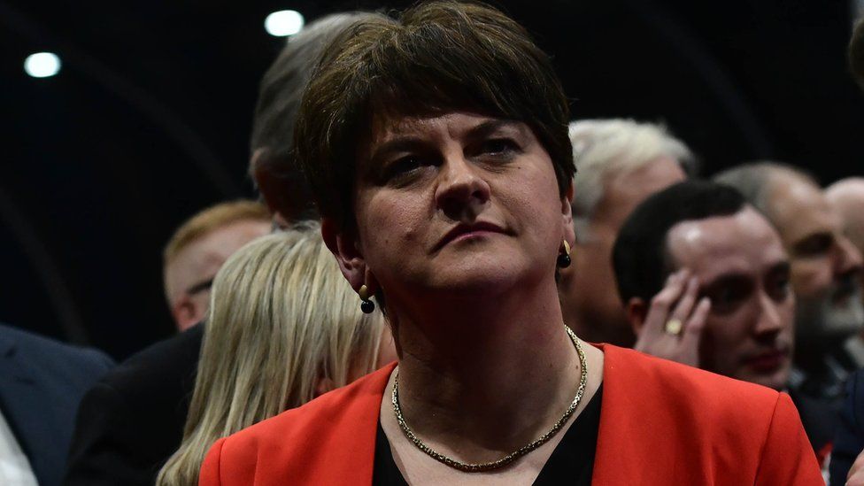 Arlene Foster at the election count in Belfast on Friday morning