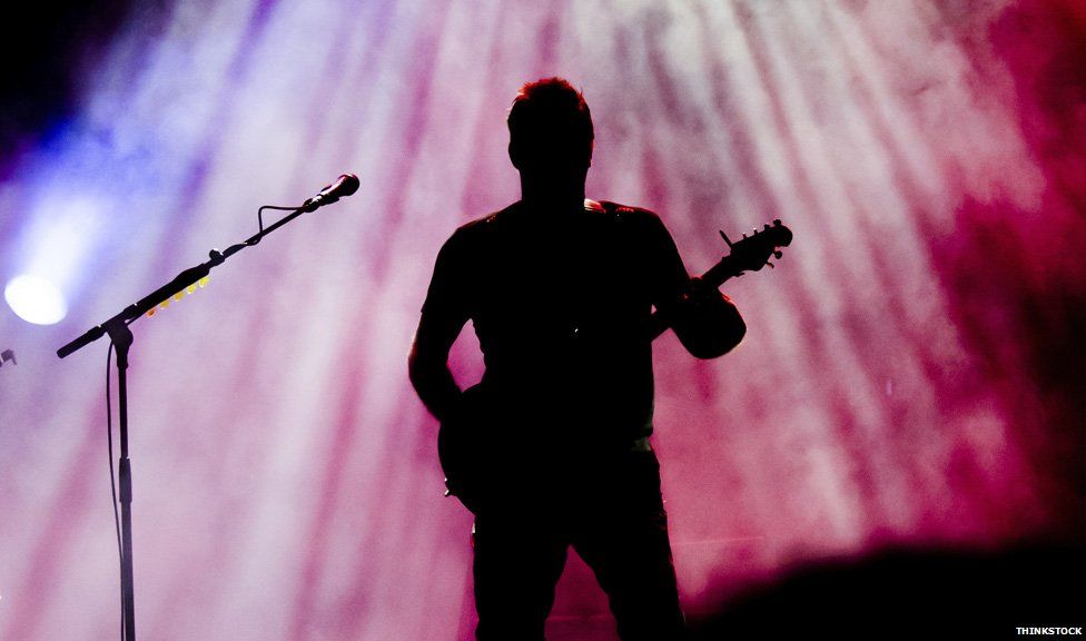 Guitarist in silhouette