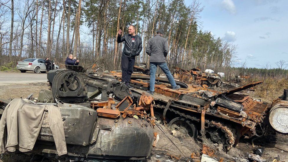 Remains of Russian equipment