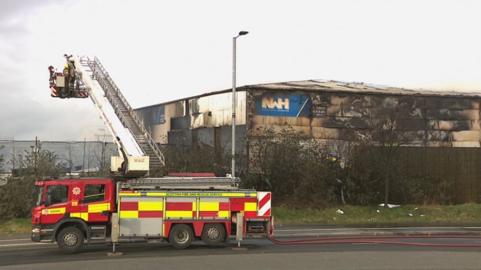 Crews tackling fire at Glasgow recycling centre BBC News