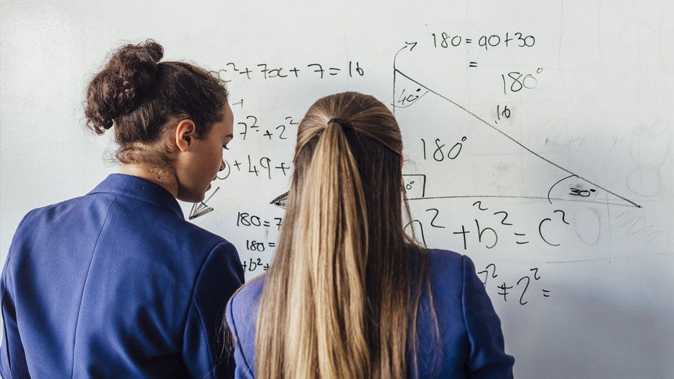 Stock image of school girls in a classroom