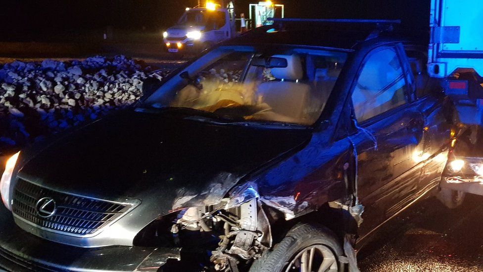 Driver Arrested Over A14 Wrong-way Crash - BBC News