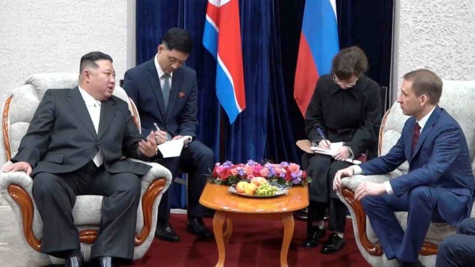 Kim Jong Un meets Russian Minister of Natural Resources and Environment Alexander Kozlov