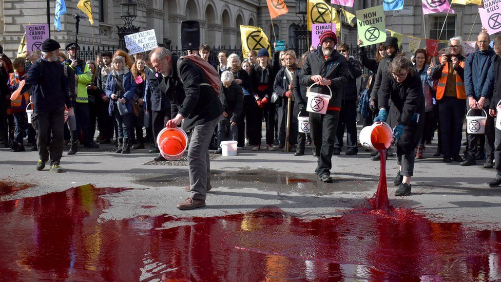 'Blood' protest