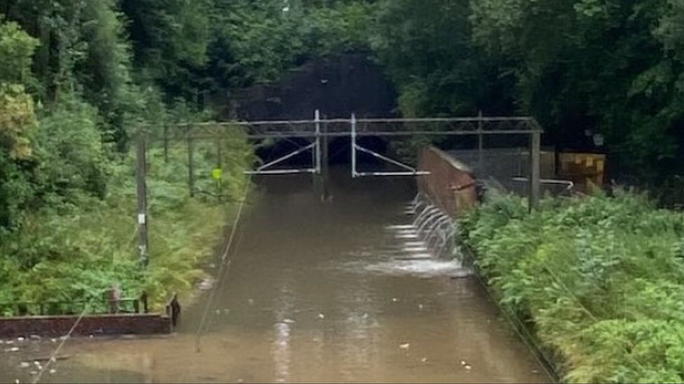 Flooding on the line at Dalmuir