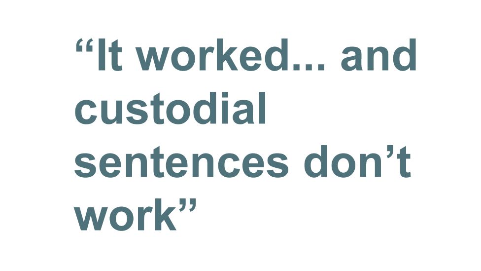Quotebox: It worked - and custodial sentences don't work