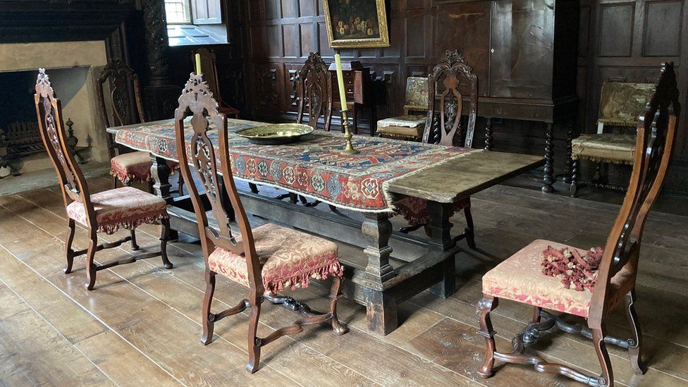 The chairs back in the dining room after 101 years