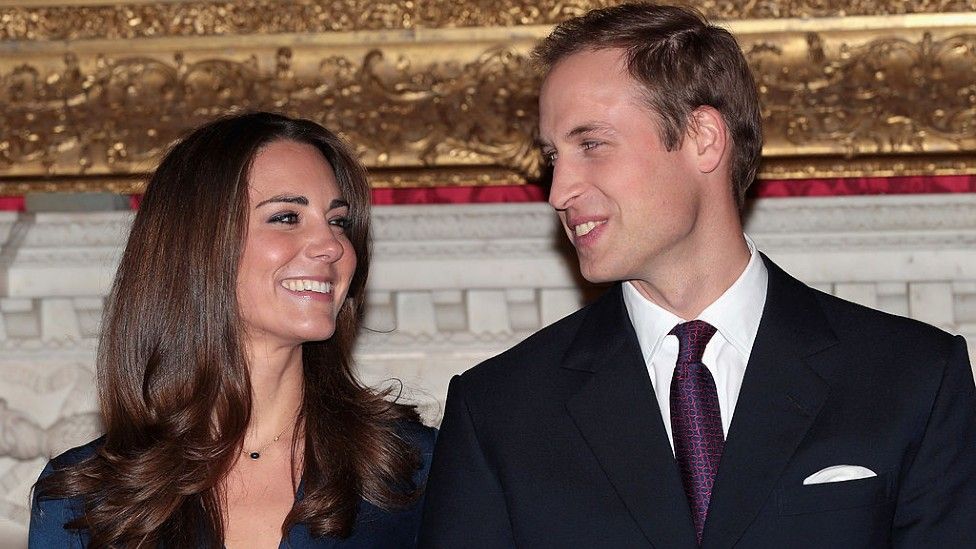 Catherine and William on the announcement of their engagement