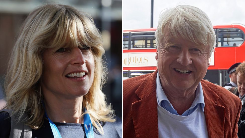 Composite image of Rachel Johnson and her father Stanley Johnson