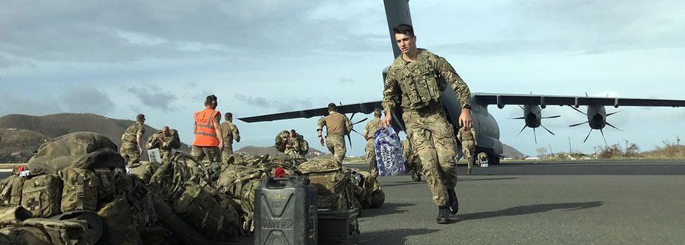 Royal Engineers and Marine Commandos on British Virgin Islands