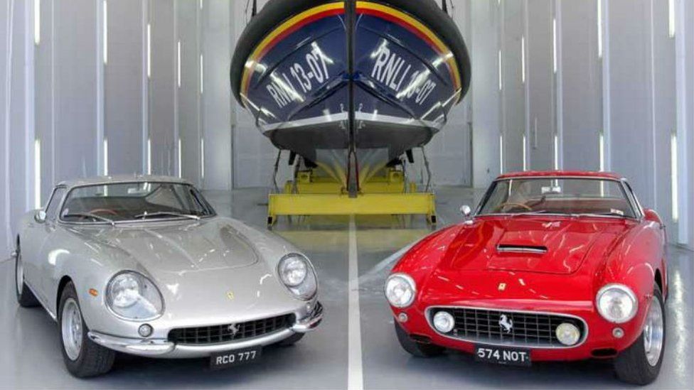 the two Ferraris donated to the RNLI