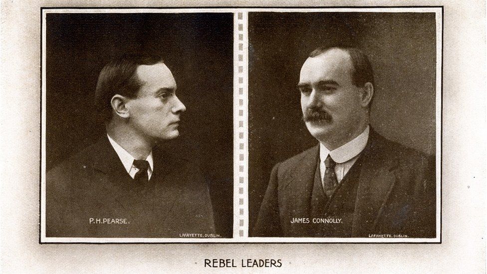 Pádraig Pearse and James Connolly, two of the leaders of the military council