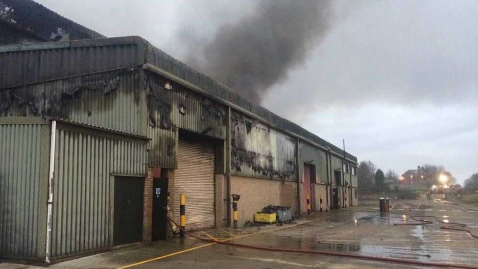Fire at waste centre