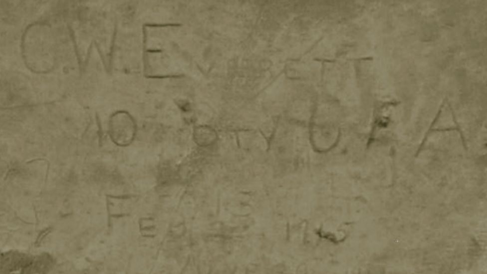 A soldier's name on a wall near Lens, France