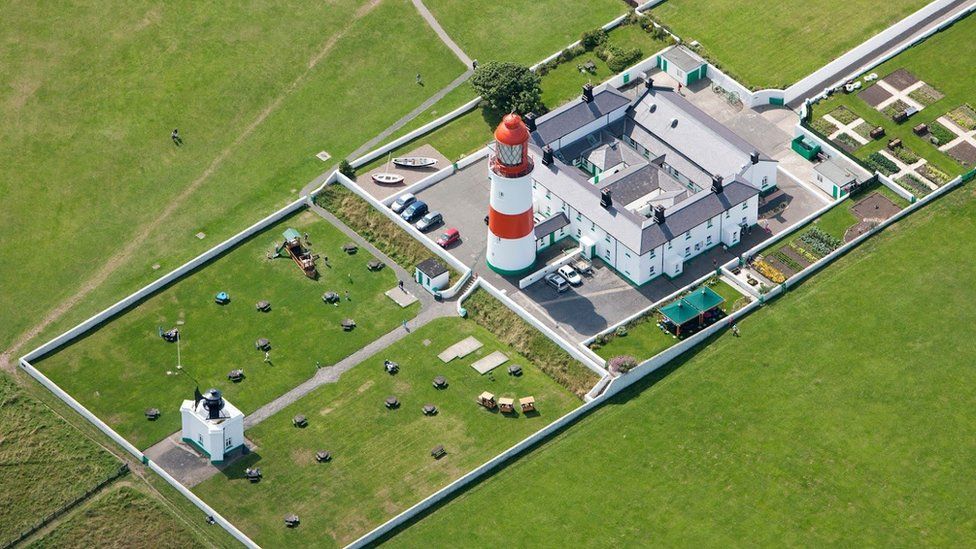 Aerial view of Souter Lighthouse