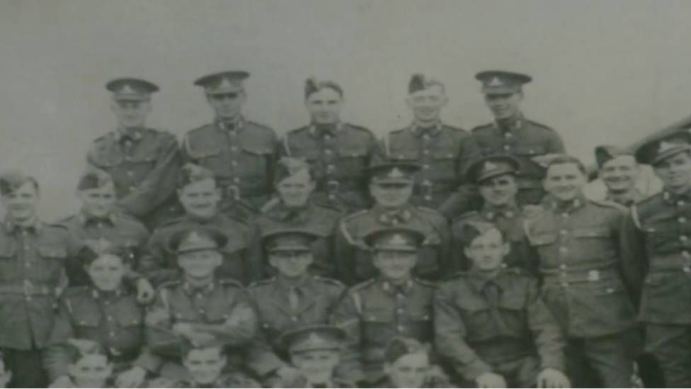 Reg Gabriel with his Army colleagues
