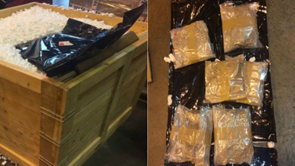 Drugs smuggled in crate