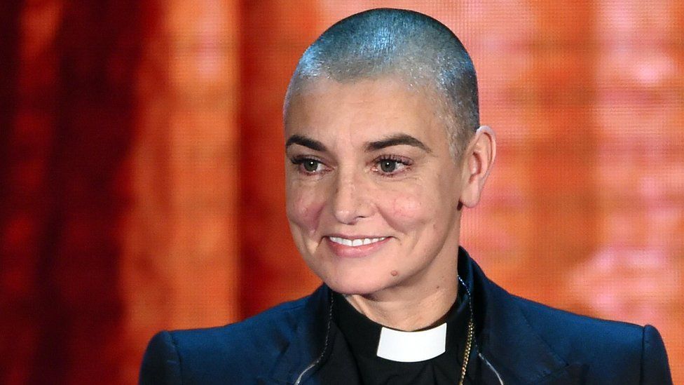 The file picture dated 05 October 2014 shows Irish singer Sinead O"Connor during the Italian television show "Che tempo che fa", Milan, Italy.
