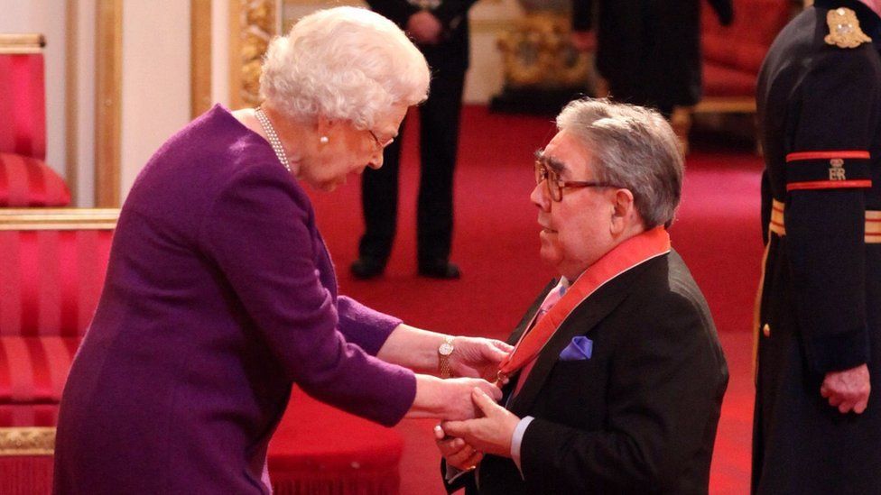 Ronnie Corbett was made a CBE by the Queen at Buckingham Palace in 2012 for services to entertainment and charity