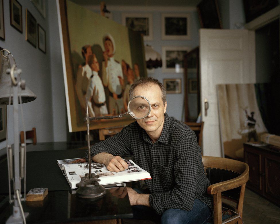 Ivan Razumov in his studio
