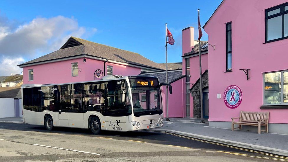 A bus outside Castletown Civic Centre