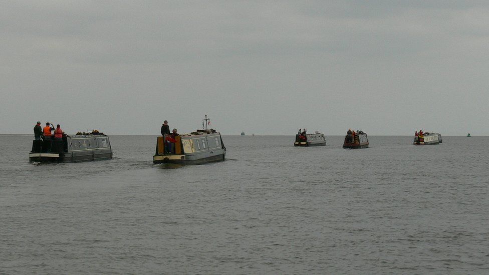 Boats crossing The Wash