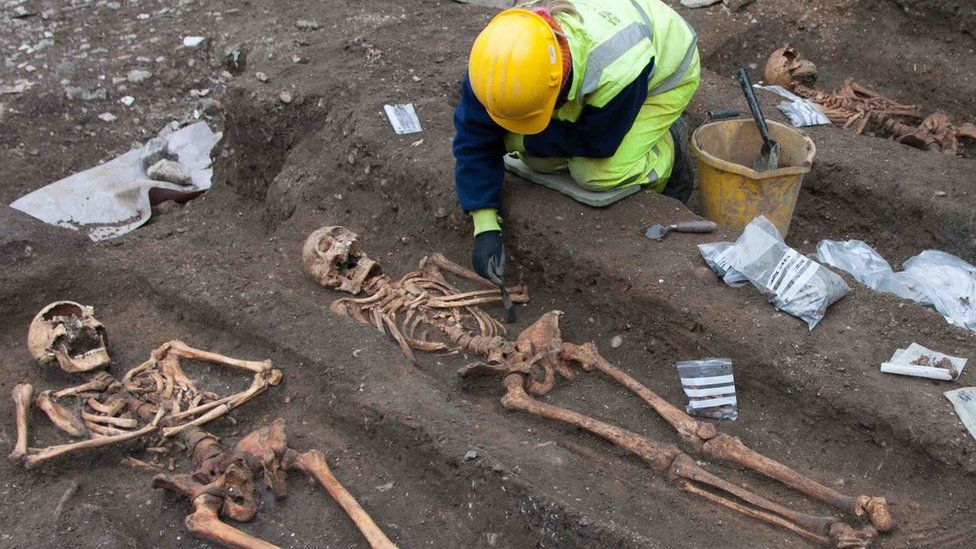 Medieval skeletons, Cambridge