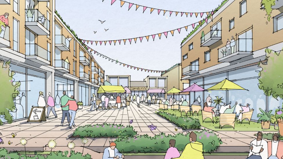 A sketch of proposed redevelopments for Tonbridge