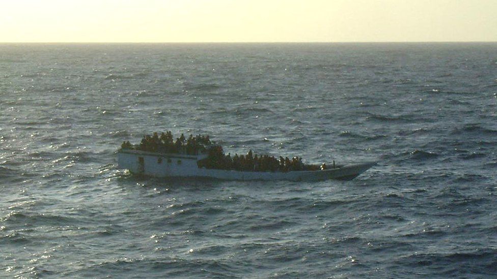 A boat carrying asylum seekers intercepted by Australian authorities