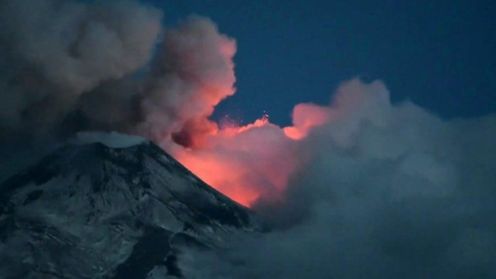 Mount Etna erupts
