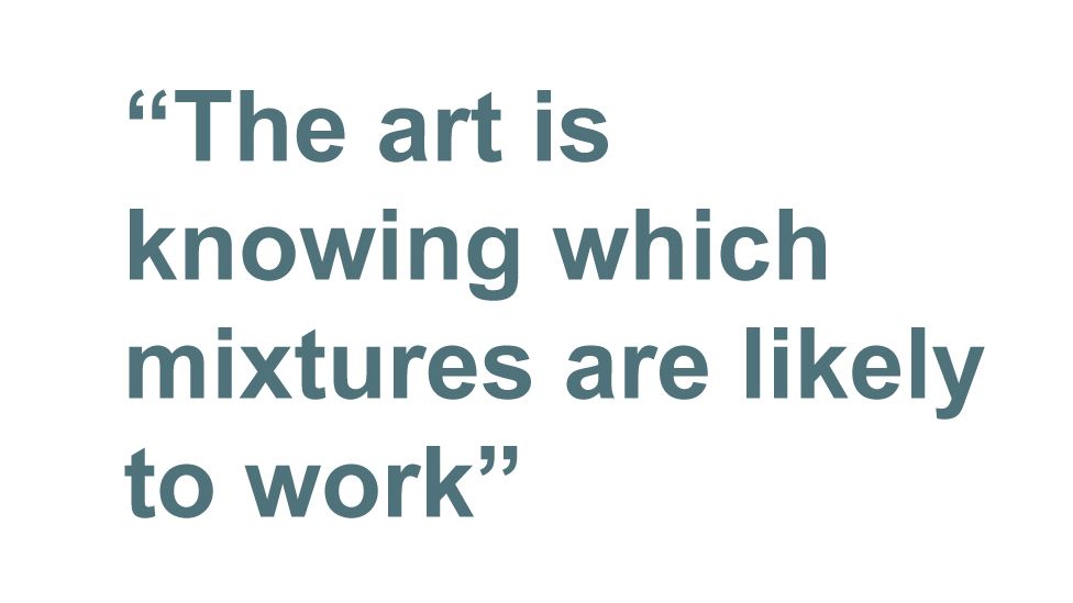 Quotebox: The art is knowing which mixtures are likely to work