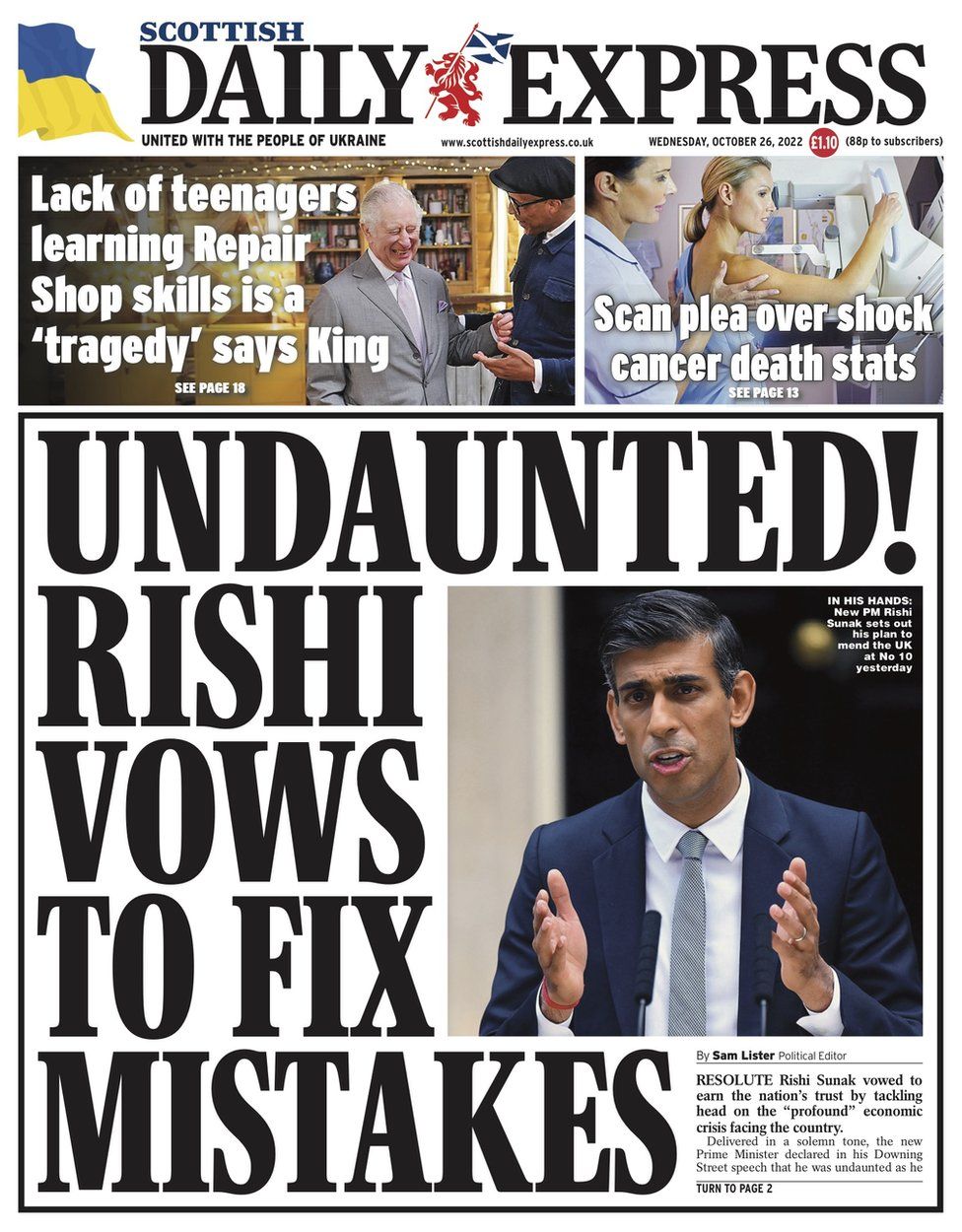 Scotland's papers: Sunak's pledge to 'fix mistakes' and big names return -  BBC News