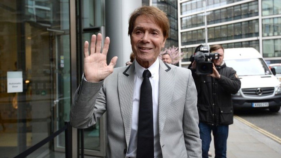 Sir Cliff Richard arrives at the Rolls Building in London for the continuing legal action against the BBC
