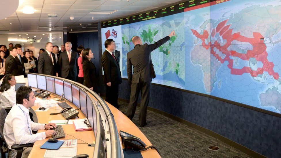 President Xi visited the UK satellite communications company Inmarsat