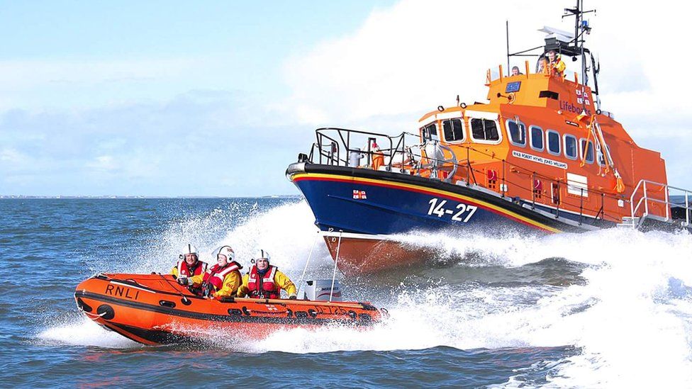Lifeboats at sea