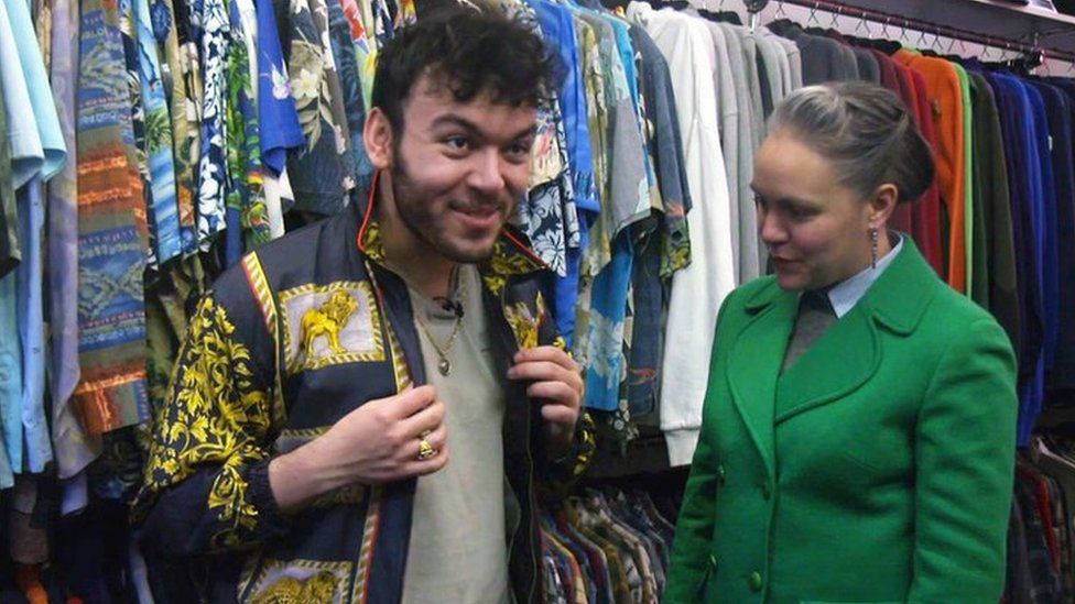 Marcus in a vintage shop jacket