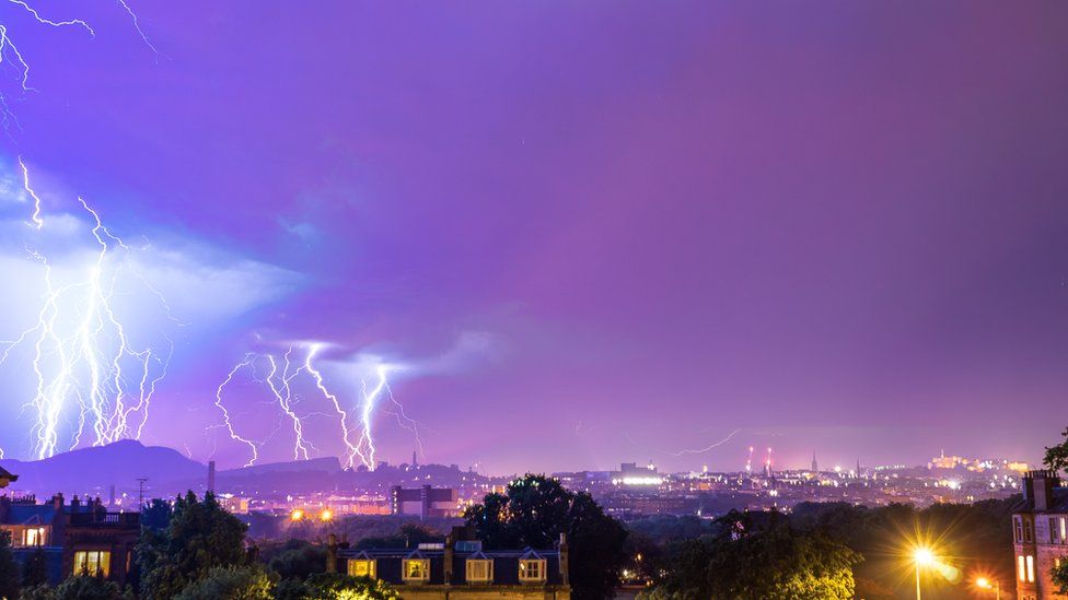 Lightning as seen in Edinburgh