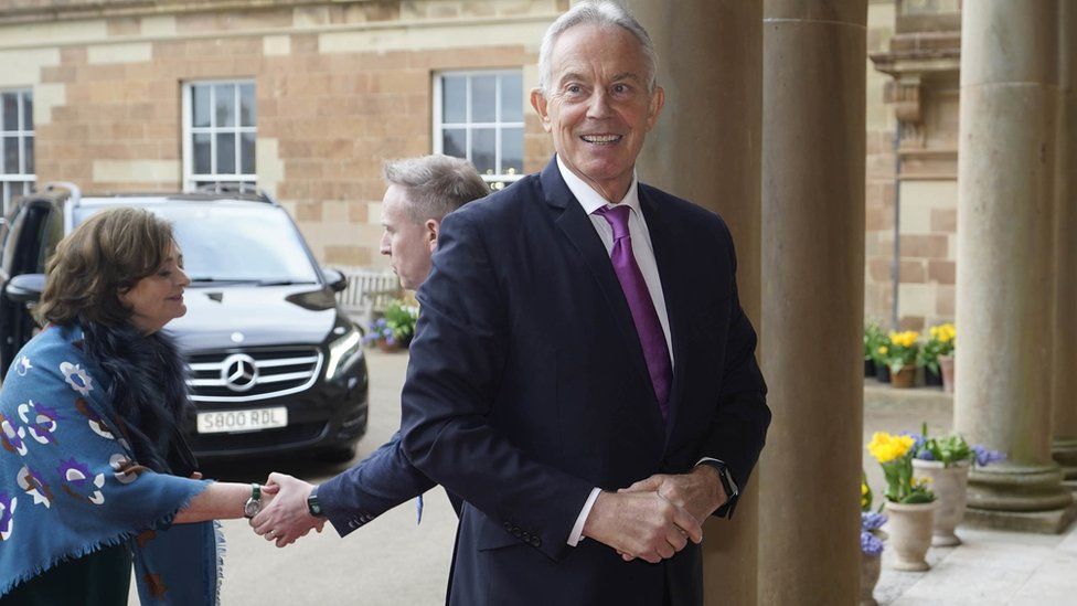 Tony and Cherie Blair at Gala dinner in Hillsborough