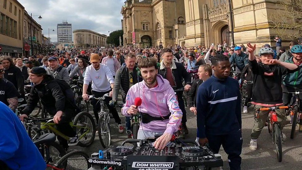 People on bikes