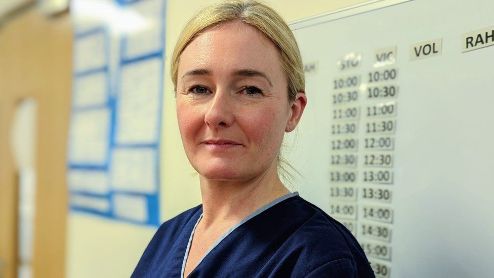 Pauline Kerray, Lead Advanced Emergency Nurse Practitioner, works on the programme in the Queen Elizabeth University Hospital