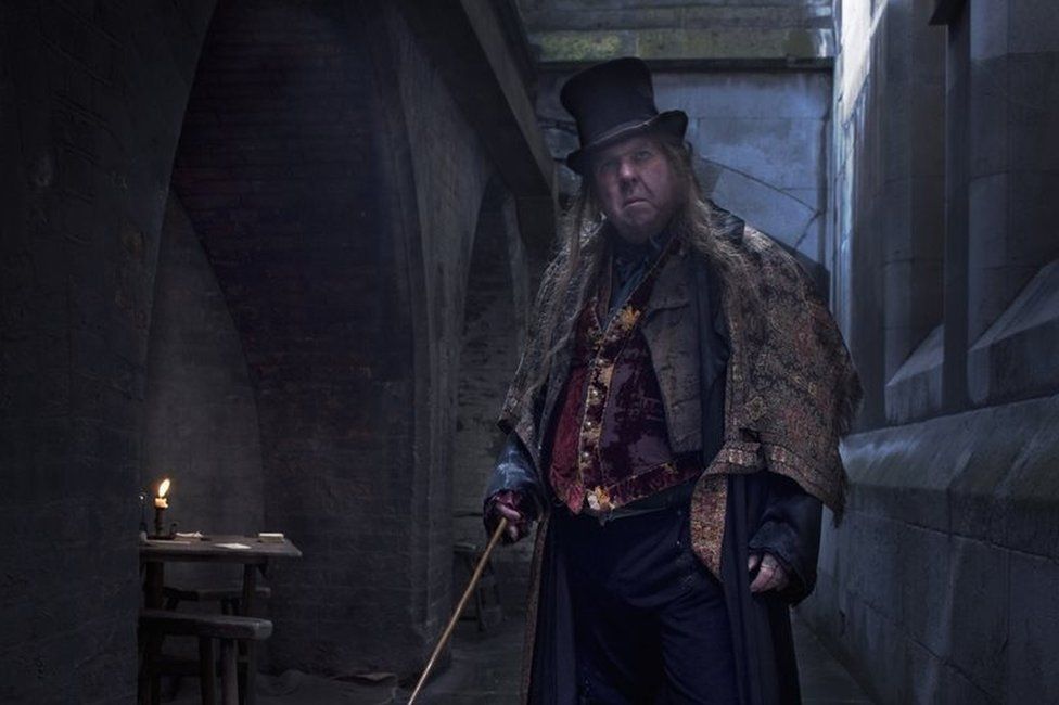 British actor Timothy Spall in a scene from the Oliver Twist miniseries