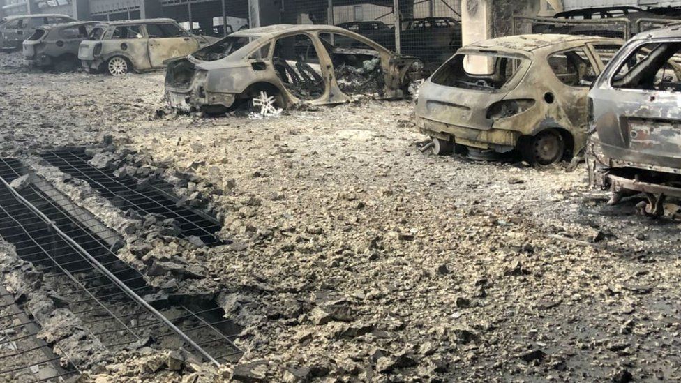 Vehicles damaged in car park fire