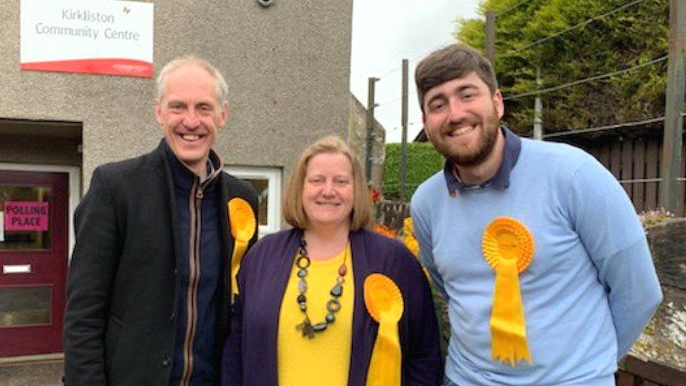 Three Liberal Democrat candidates Kevin Lang, Louise Young and Lewis Younie won seats in the Almond ward.