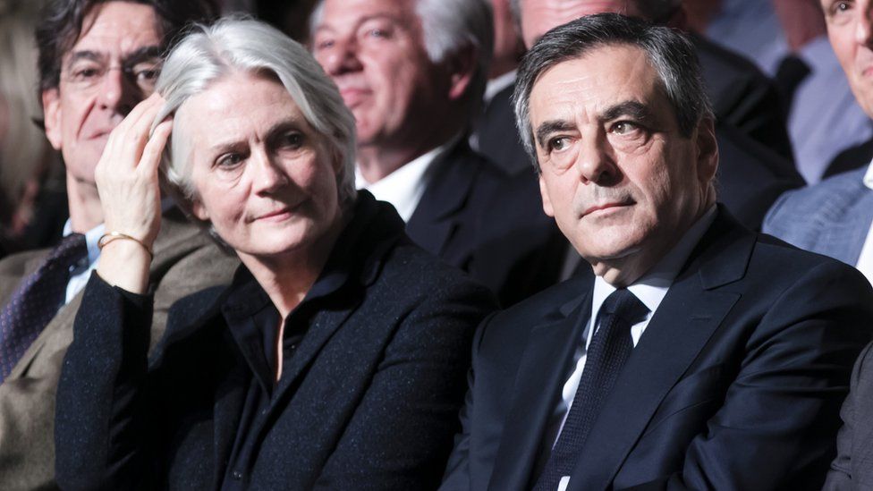 File pic of François Fillon with Penelope Fillon in April 2017