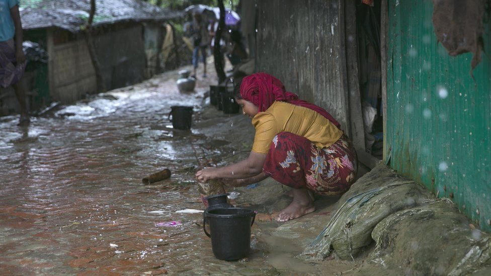 Rohingya woman in a refugee camp in Cox's Bazar, Bangladesh